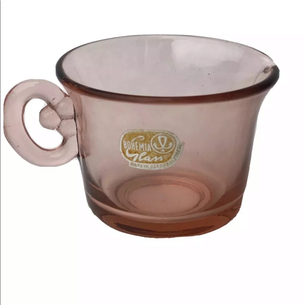 Bohemian Pink Depression Glass Creamer Czech